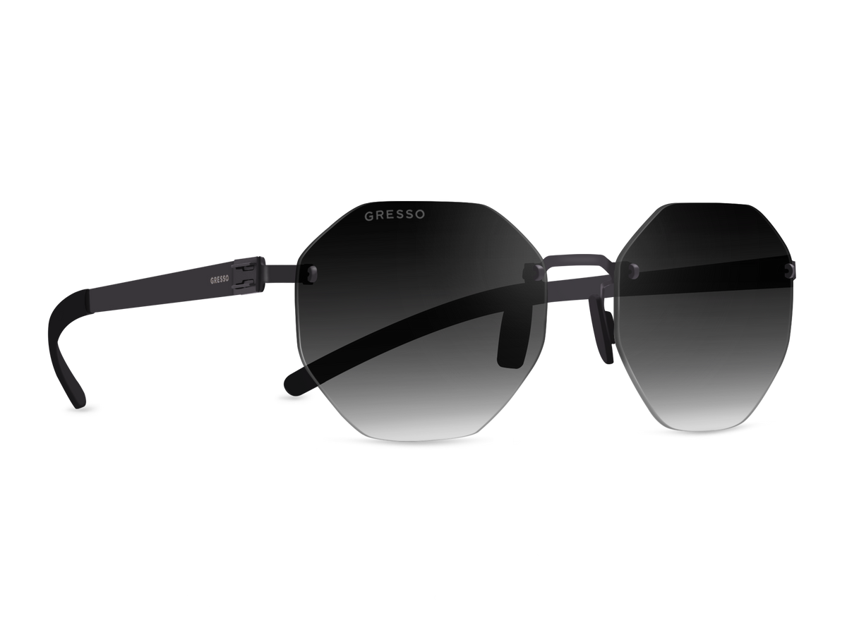 Безоправные солнцезащитные очки GRESSO Gibraltar, изготовленные из титана, с поляризационными линзами Zeiss #color_серый градиент