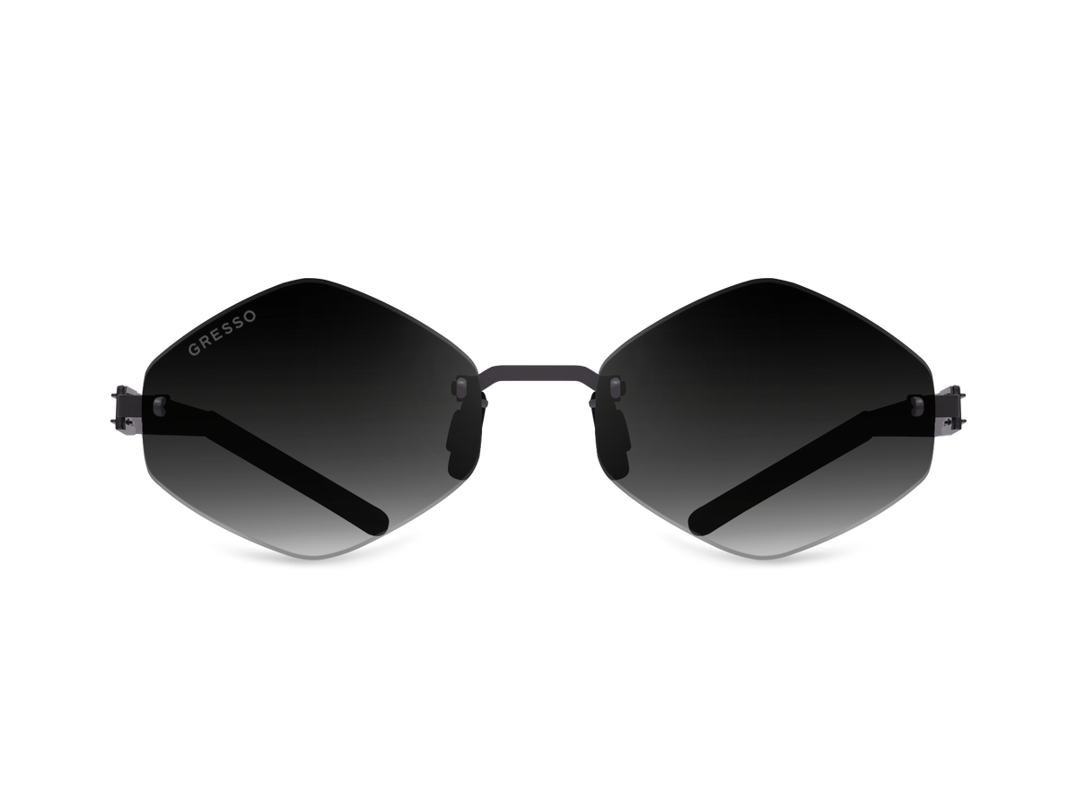 Безоправные солнцезащитные очки GRESSO Portofino, изготовленные из титана, с поляризационными линзами Zeiss #color_серый градиент