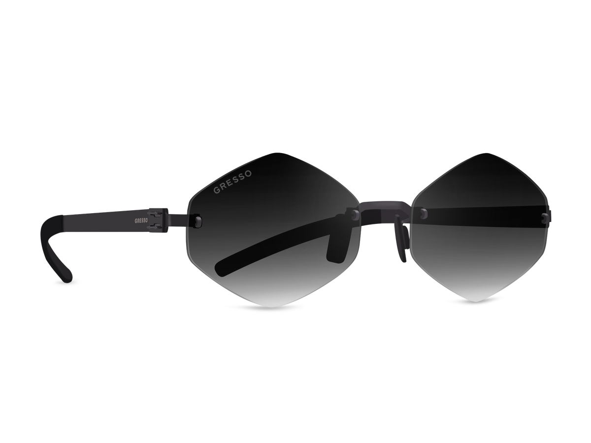 Безоправные солнцезащитные очки GRESSO Portofino, изготовленные из титана, с поляризационными линзами Zeiss #color_серый градиент