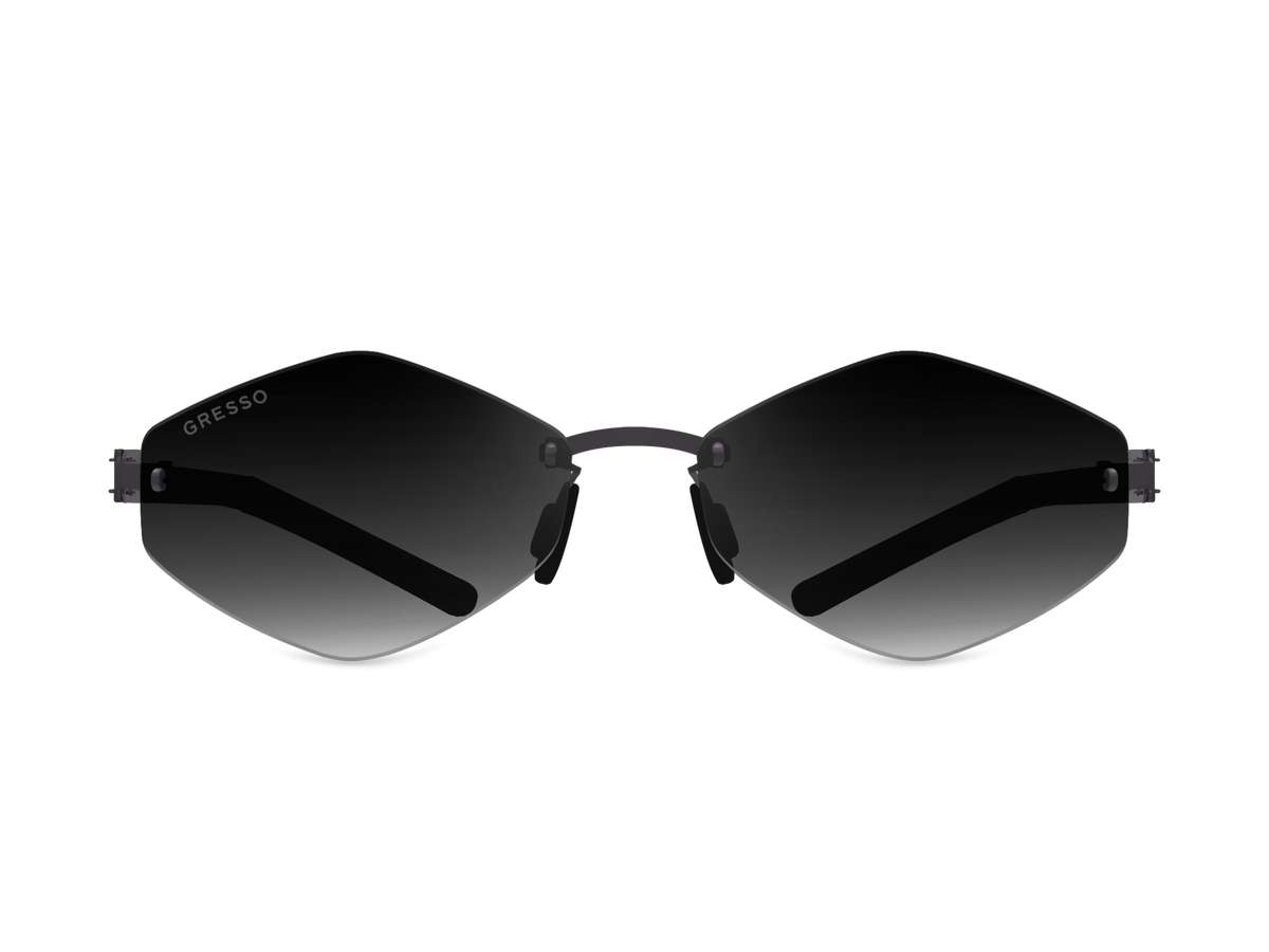 Безоправные солнцезащитные очки GRESSO Tahiti, изготовленные из титана, с поляризационными линзами Zeiss #color_серый градиент