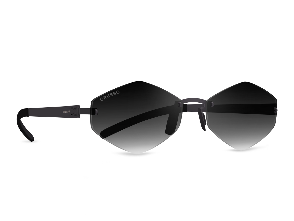 Безоправные солнцезащитные очки GRESSO Tahiti, изготовленные из титана, с поляризационными линзами Zeiss #color_серый градиент