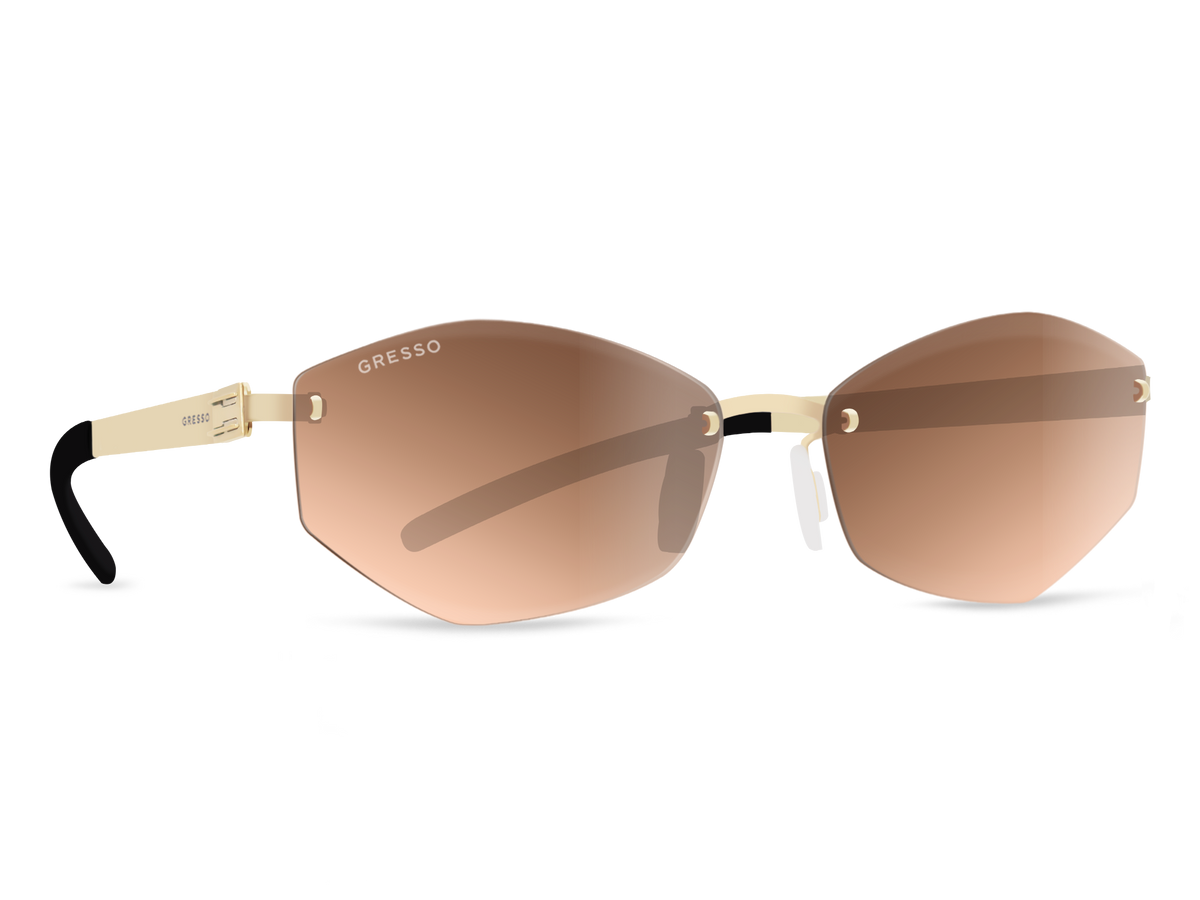 Безоправные солнцезащитные очки GRESSO Verona, изготовленные из титана, с поляризационными линзами Zeiss #color_бежевый монолит