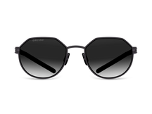 Черные женские солнцезащитные очки GRESSO Arizona, круглые, изготовленные из титана, с поляризационными линзами Zeiss #color_серый градиент