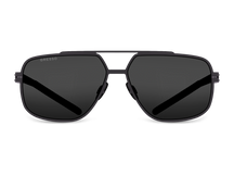 Черные мужские солнцезащитные очки GRESSO Chicago в стиле авиатор, изготовленные из титана, с поляризационными линзами Zeiss #color_серый монолит