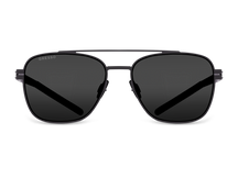 Черные мужские солнцезащитные очки GRESSO Dublin в стиле авиатор, изготовленные из титана, с поляризационными линзами Zeiss #color_серый монолит