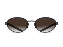 Черные женские солнцезащитные очки GRESSO Gwyneth, круглые, изготовленные из титана, с поляризационными линзами Zeiss #color_коричневый градиент