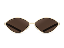 Золотые женские солнцезащитные очки GRESSO Jackie, геометрия, изготовленные из титана, с поляризационными линзами Zeiss #color_золото коричневый монолит