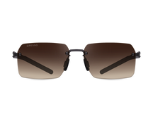 Безоправные солнцезащитные очки GRESSO Madagascar, прямоугольные, изготовленные из титана, с поляризационными линзами Zeiss #color_коричневый градиент
