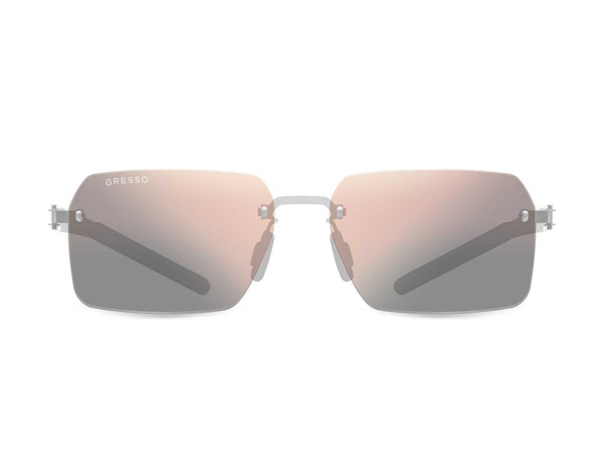 Безоправные солнцезащитные очки GRESSO Madagascar, прямоугольные, изготовленные из титана, с поляризационными линзами Zeiss #color_графит