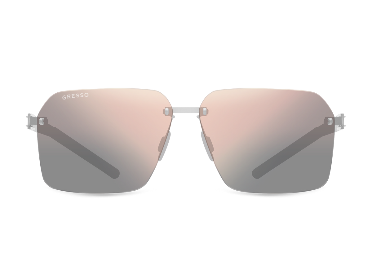 Безоправные солнцезащитные очки GRESSO Monterey, прямоугольные, изготовленные из титана, с поляризационными линзами Zeiss #color_графит