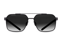 Черные мужские солнцезащитные очки GRESSO Portland в стиле авиатор, изготовленные из титана, с поляризационными линзами Zeiss #color_серый градиент