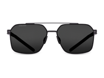 Черные мужские солнцезащитные очки GRESSO Portland в стиле авиатор, изготовленные из титана, с поляризационными линзами Zeiss #color_серый монолит