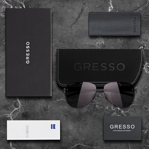 Безоправные солнцезащитные очки GRESSO St-Tropez, авиаторы, изготовленные из титана, с поляризационными линзами Zeiss