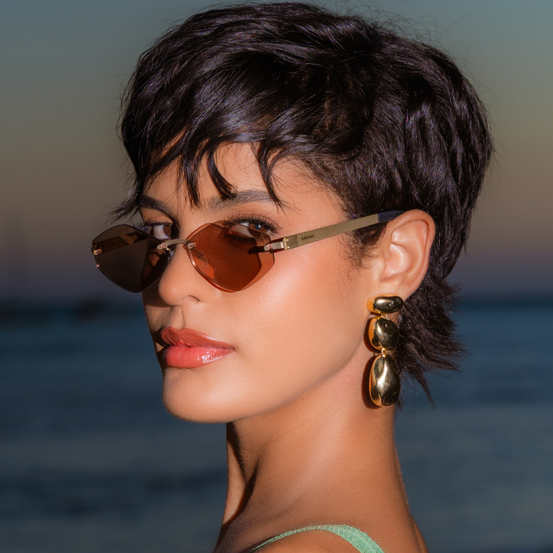 Безоправные солнцезащитные очки GRESSO Tahiti, изготовленные из титана, с поляризационными линзами Zeiss 